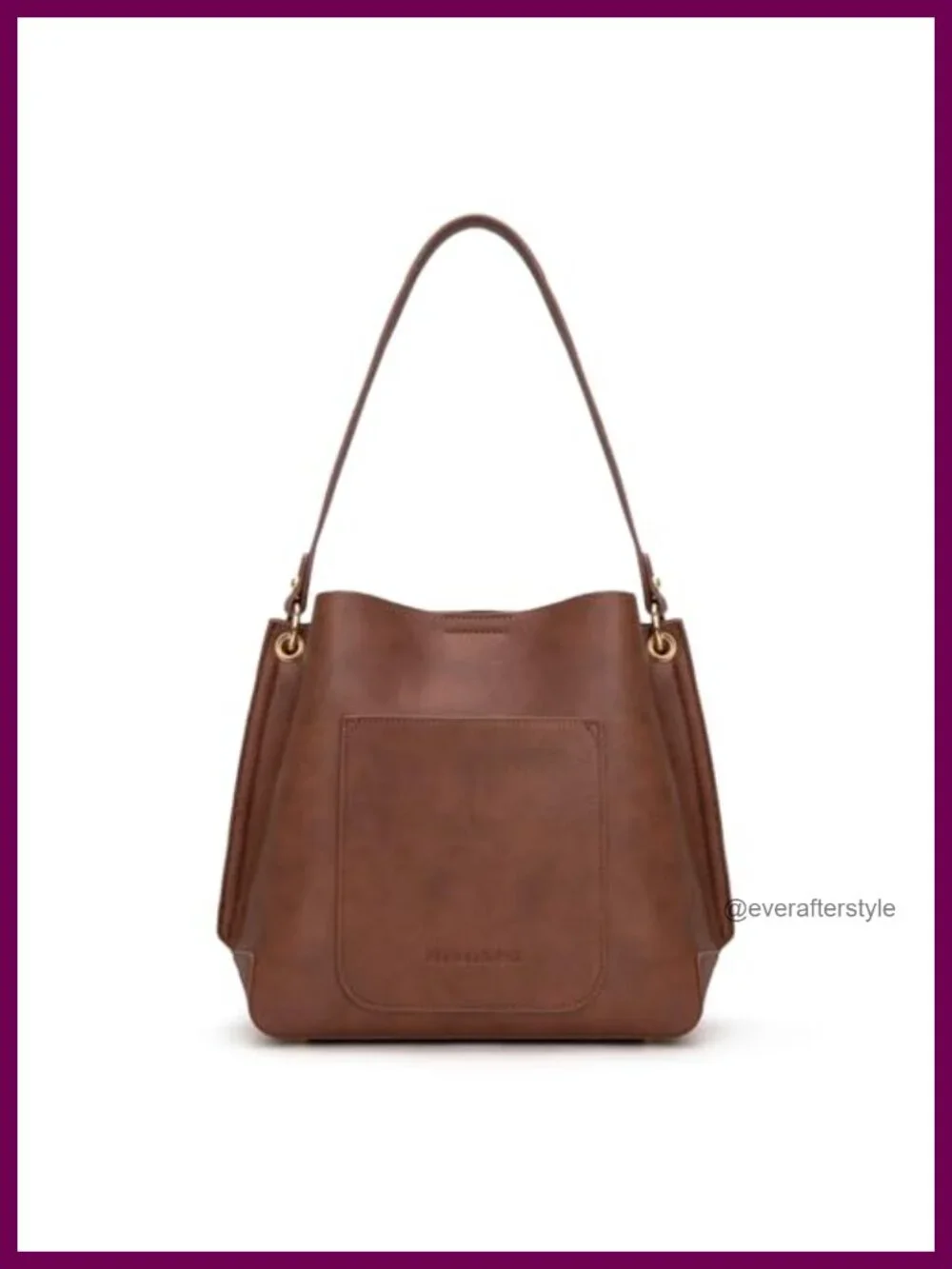 Medium Hobo Bag with 3 Compartments, Center Zip Divider, Detachable Crossbody